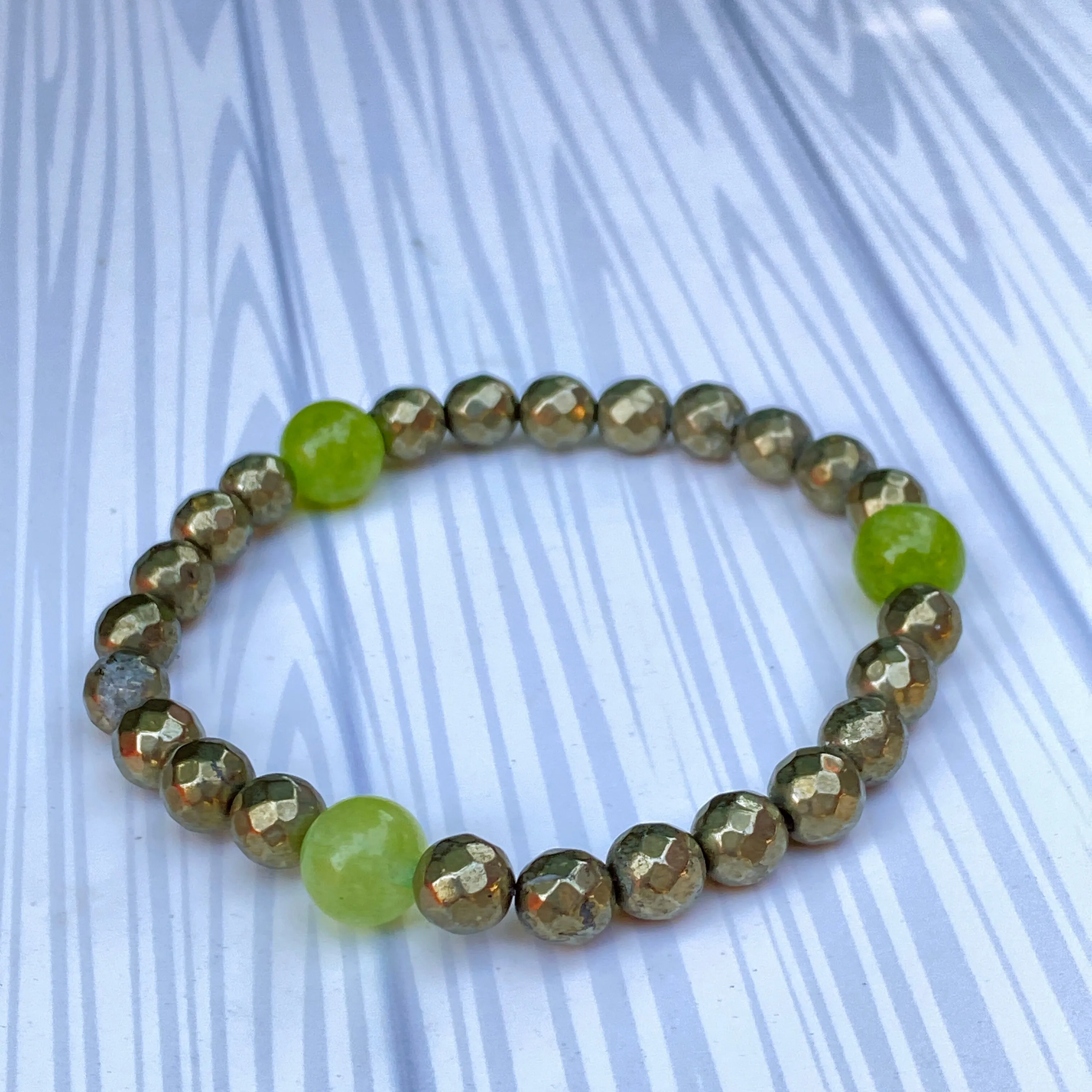 Peridot and Pyrite Bracelet