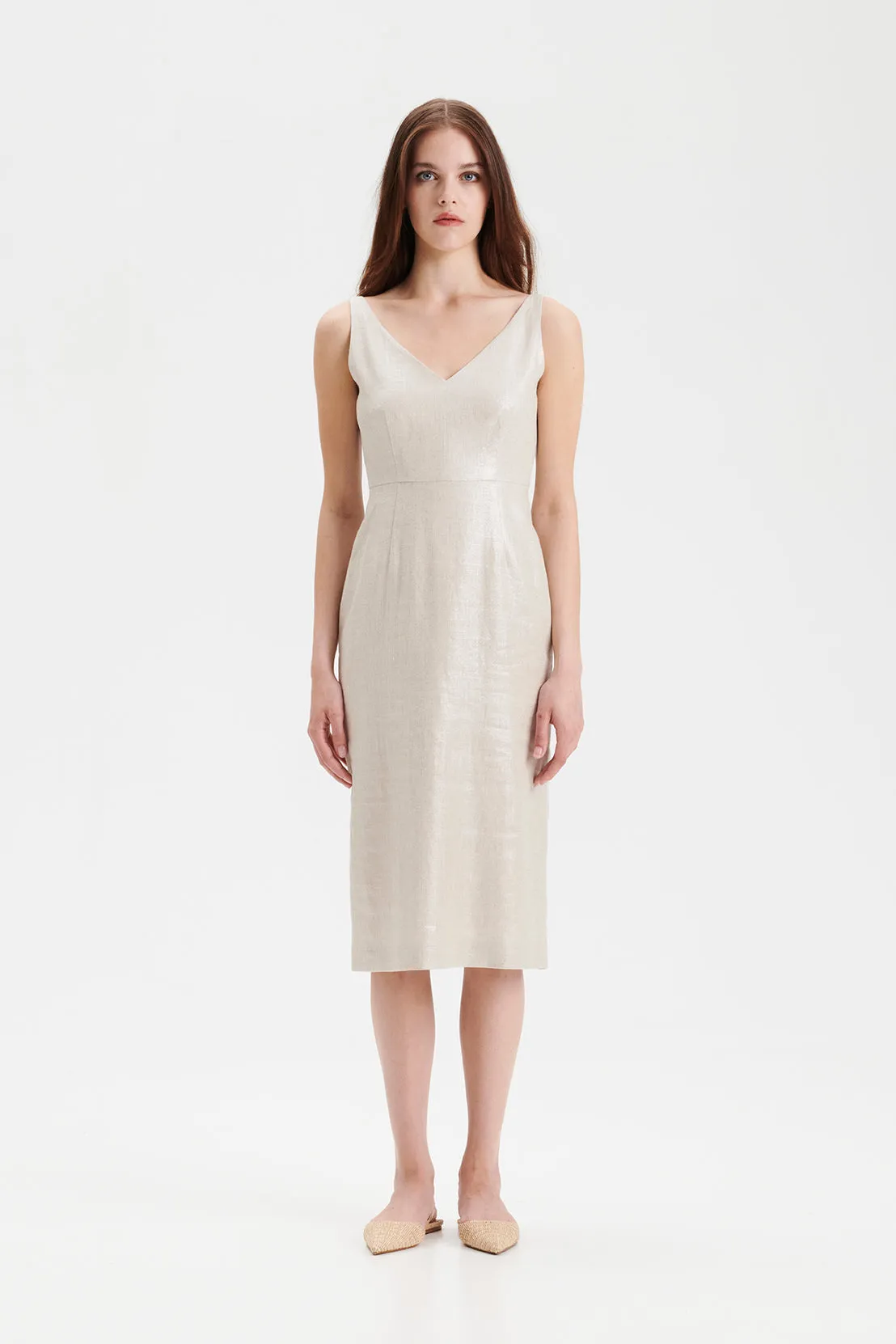 PETRONELLA linen pencil dress