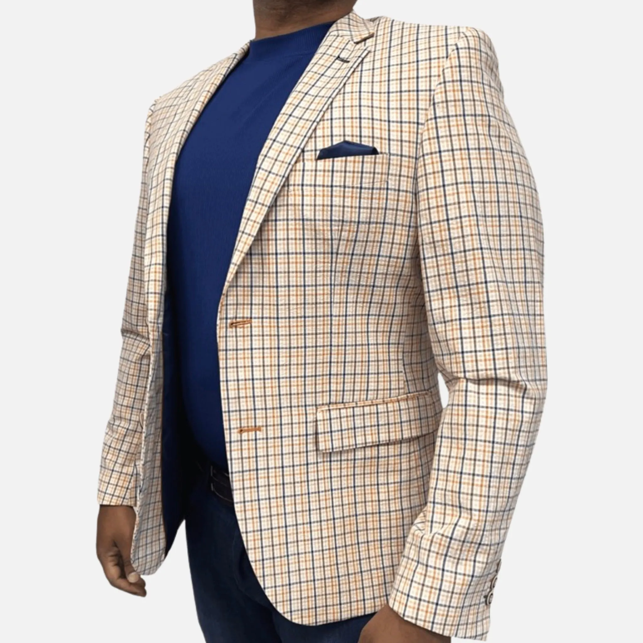 Plaid Rust Men’s Searsucker Blazer