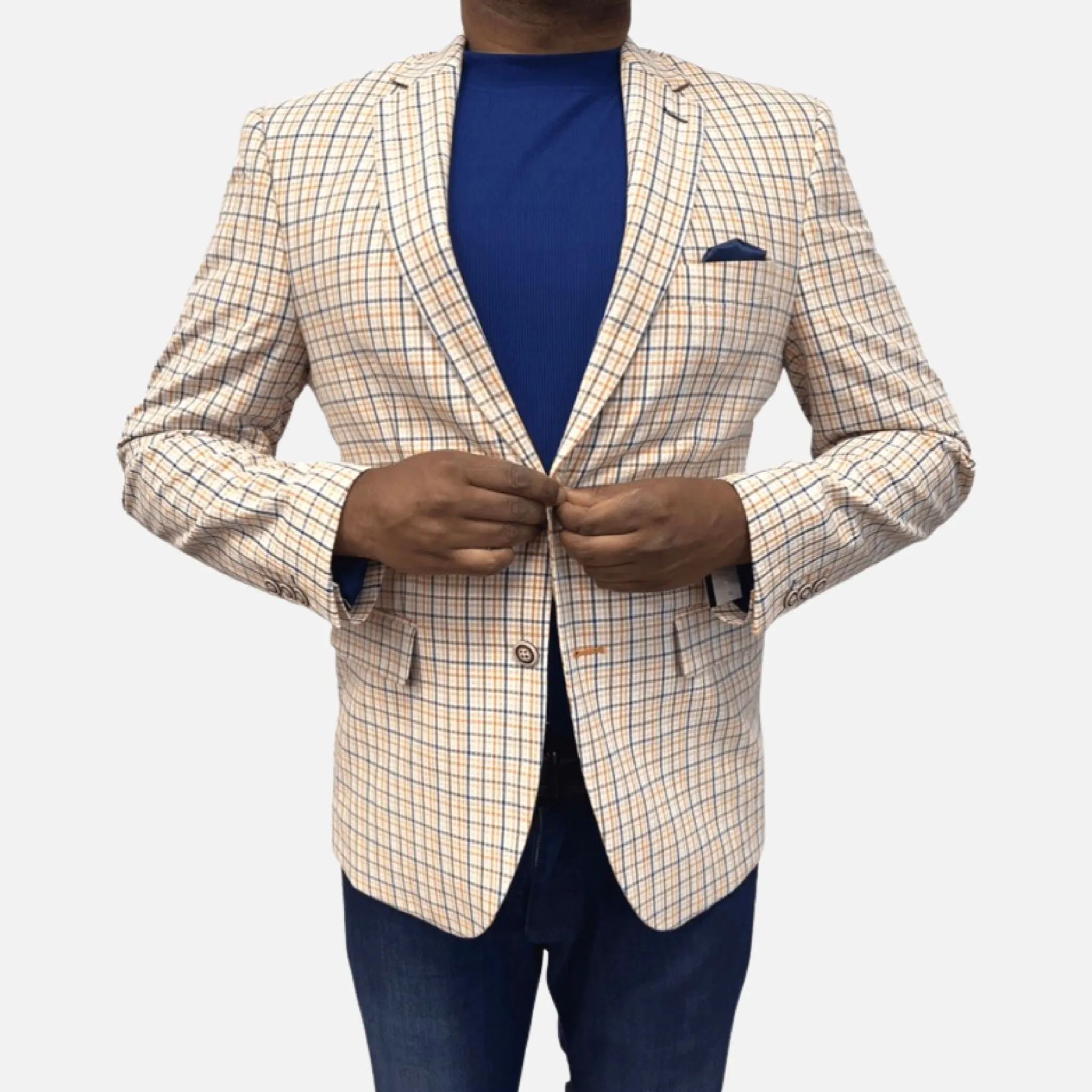 Plaid Rust Men’s Searsucker Blazer