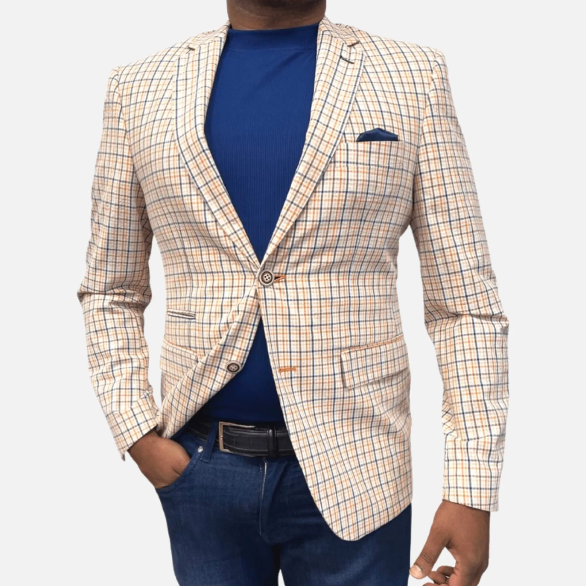 Plaid Rust Men’s Searsucker Blazer