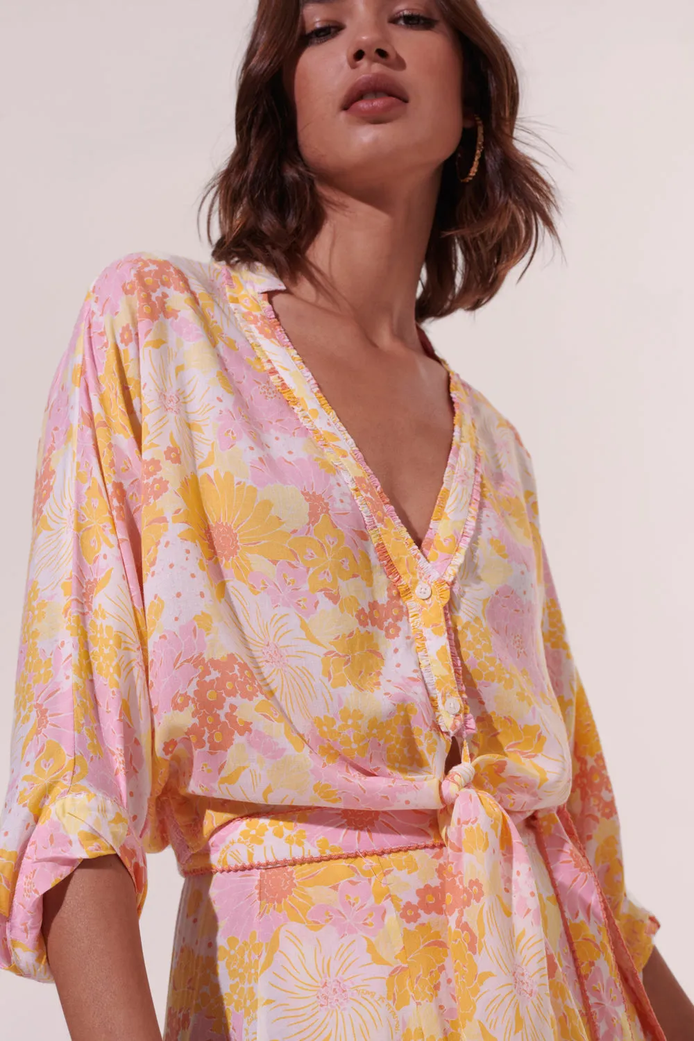 Poupette St. Barth - Shirt Azia - Yellow Flower Mix