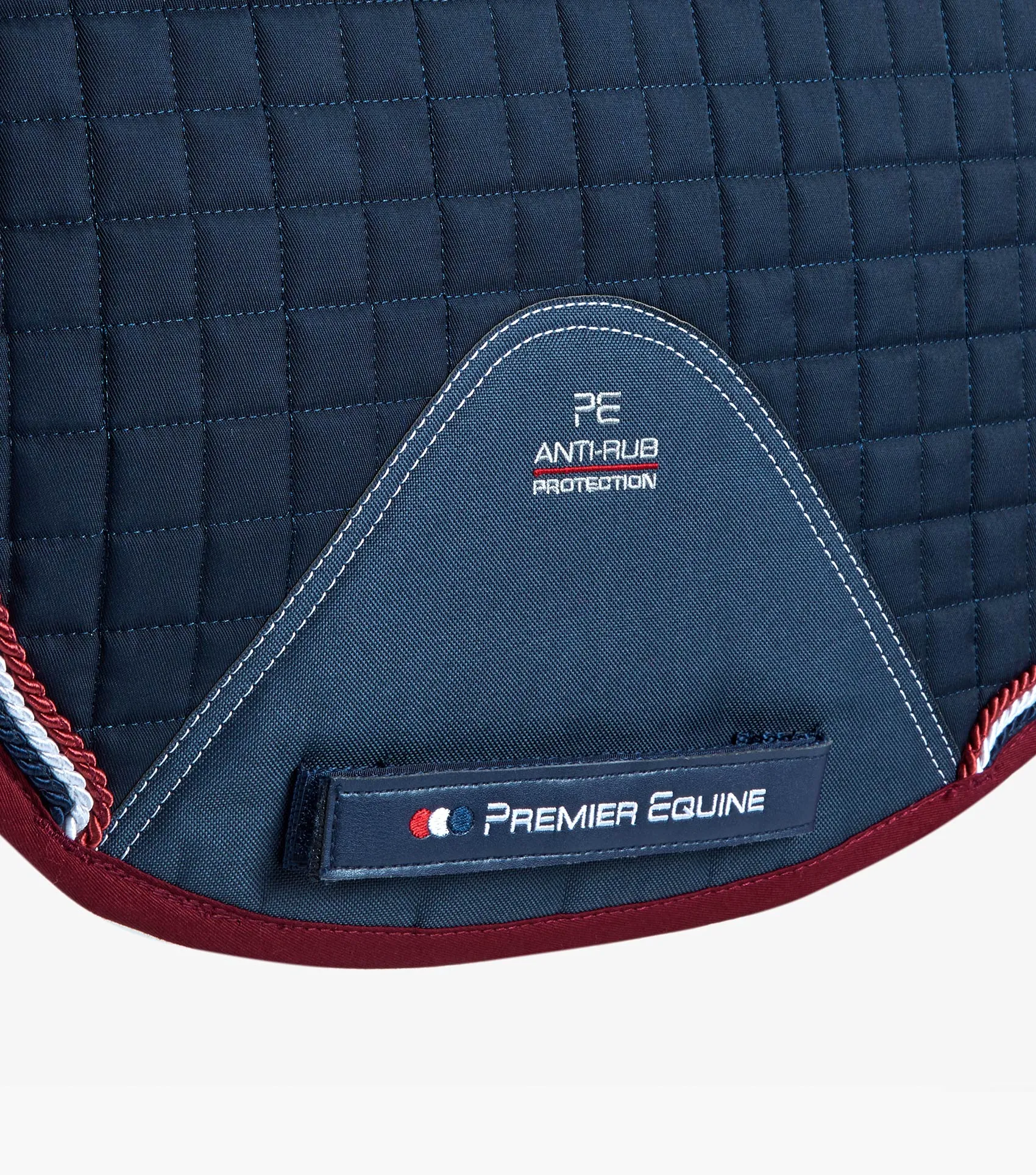 Premier Equine Merino Wool Half Lined European Dressage Pad Navy/Burgandy