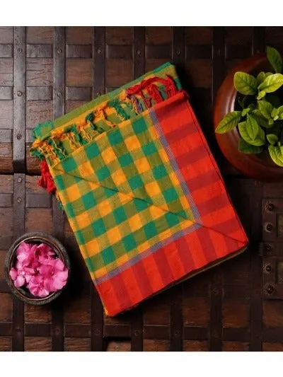 Pure Organic Multicolor Cotton Saree UK Next Day