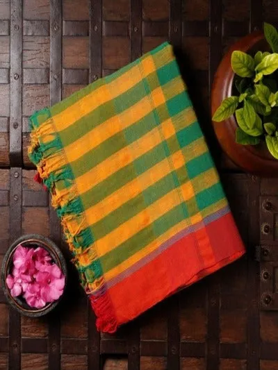 Pure Organic Multicolor Cotton Saree UK Next Day