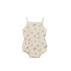 Quincy Mae Waffle Cinch Romper - Honey