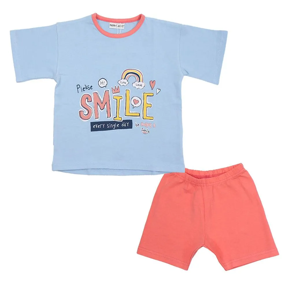 "Please Smile" Short-Sleeved Pajama