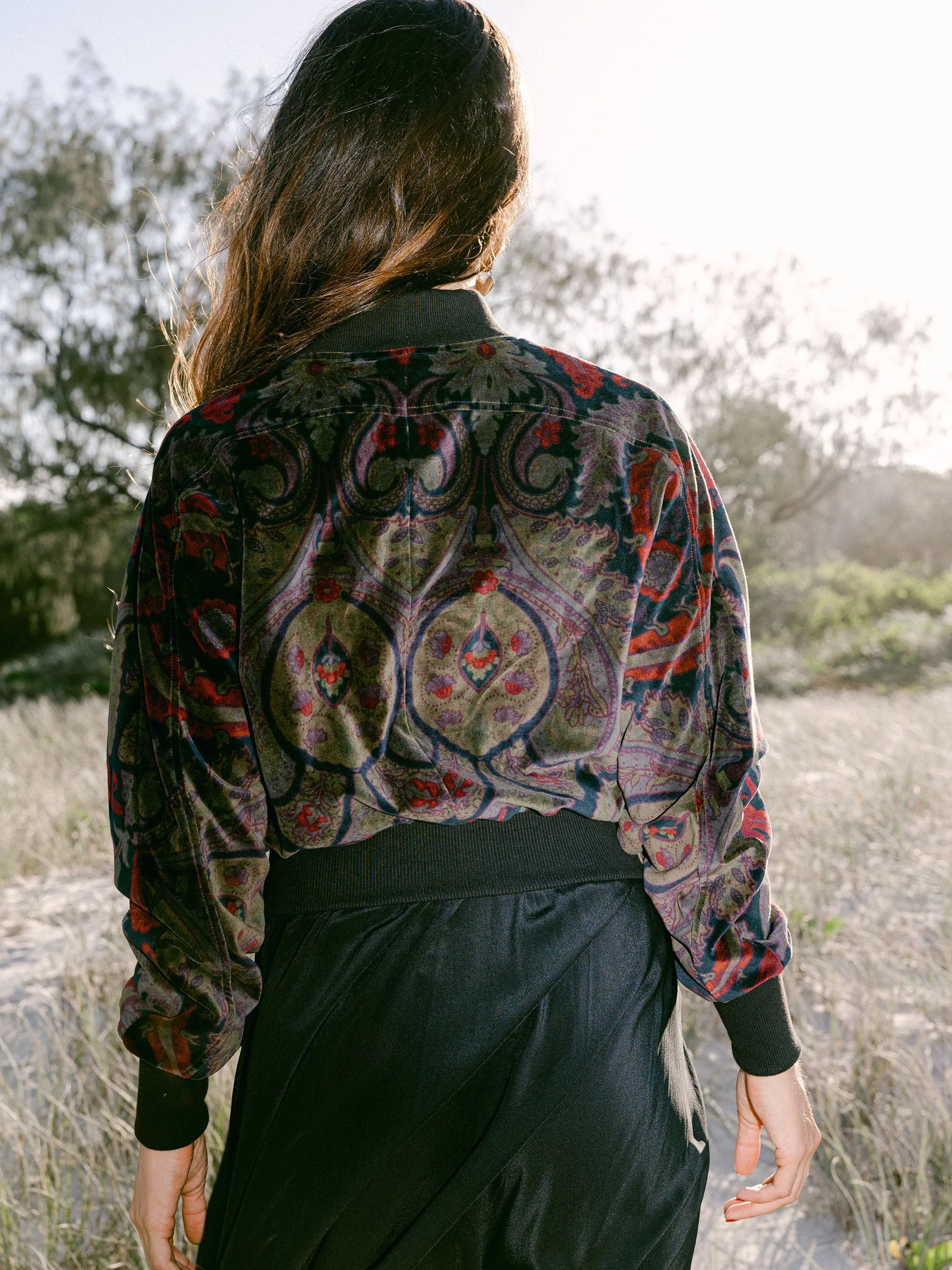 Reversible Silk Velvet Bomber