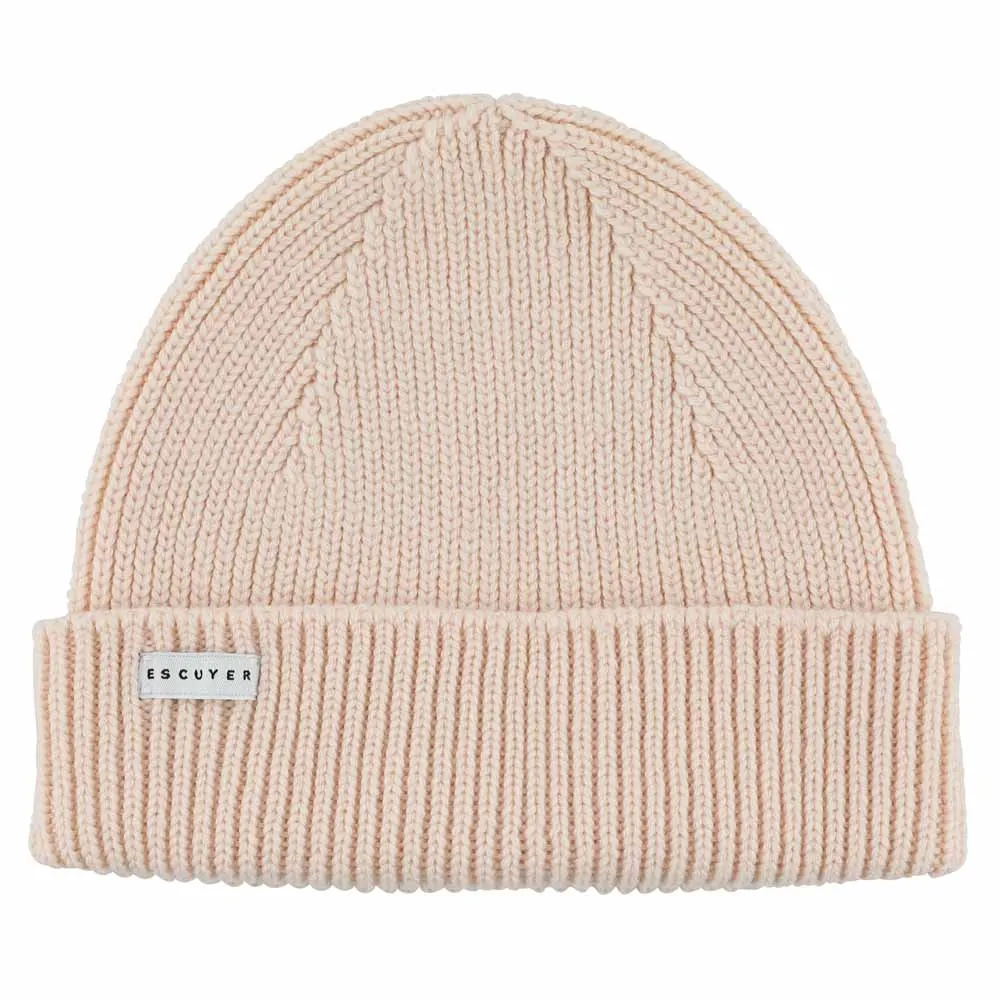 Ribbed Merino Beanie / Pink