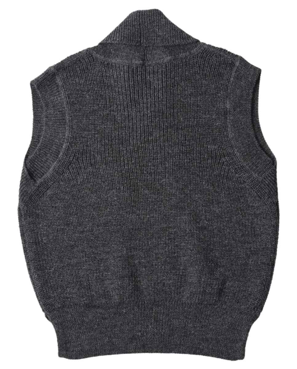 Ribbed Shawl Collar Slipover Charcoal