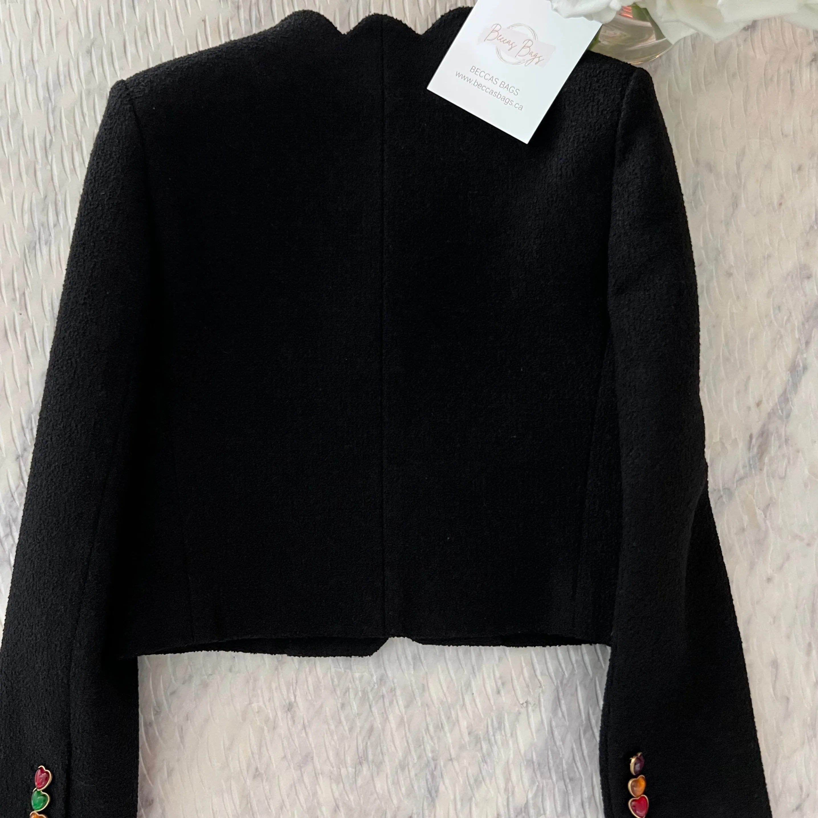 Saint Laurent Cropped wool-blend bouclé jacket