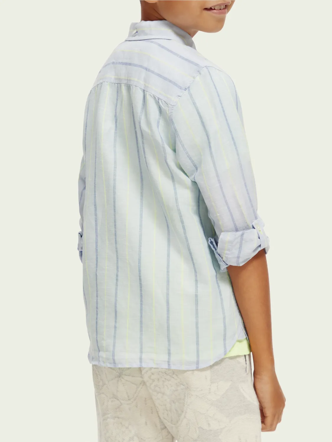 Scotch & Soda Boys L/S Linen Shirt _Blue 170514-5233