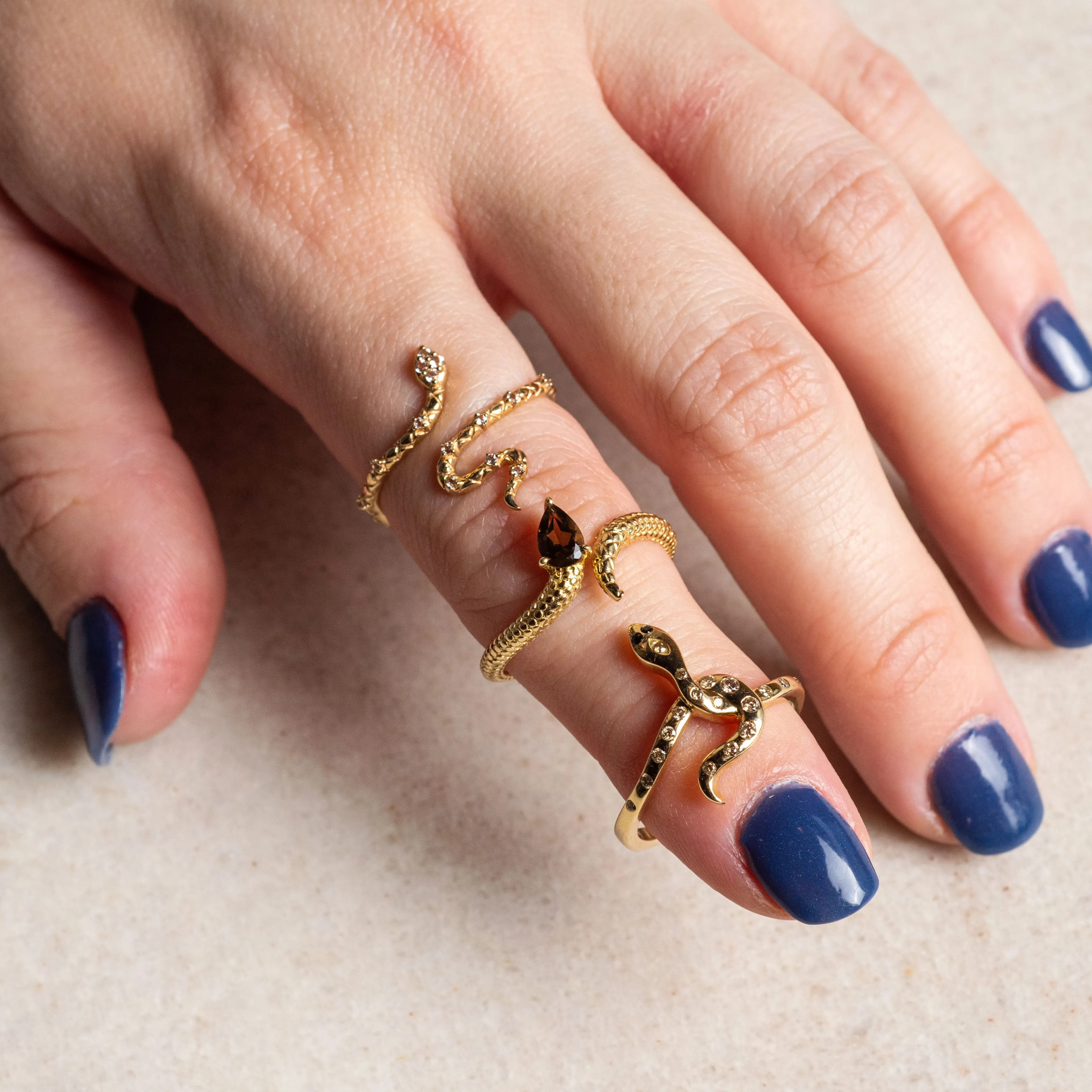 Solid Gold Wrapped Snake Ring for Wisdom