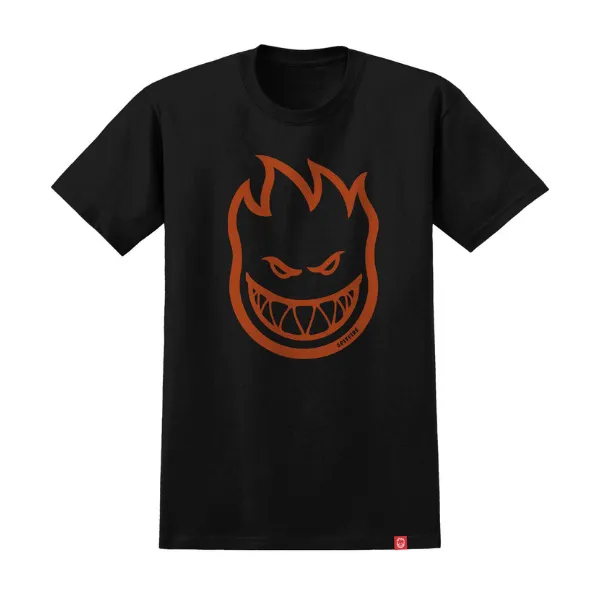 Spitfire Bighead T-Shirt - Black/Burnt Orange