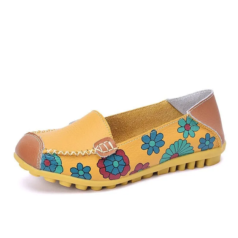 Spring Flower Printed Loafers