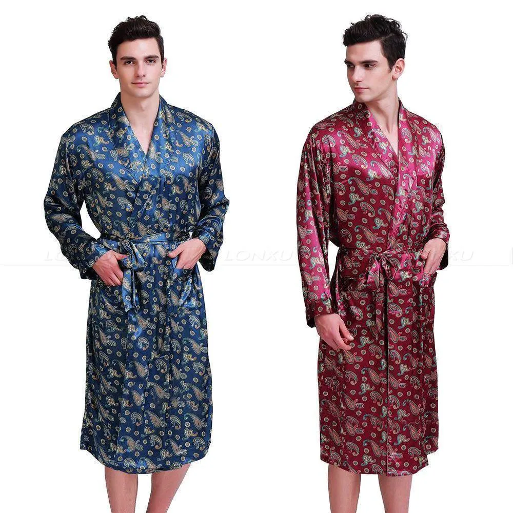 Staying The Night Men Silk Nightgown