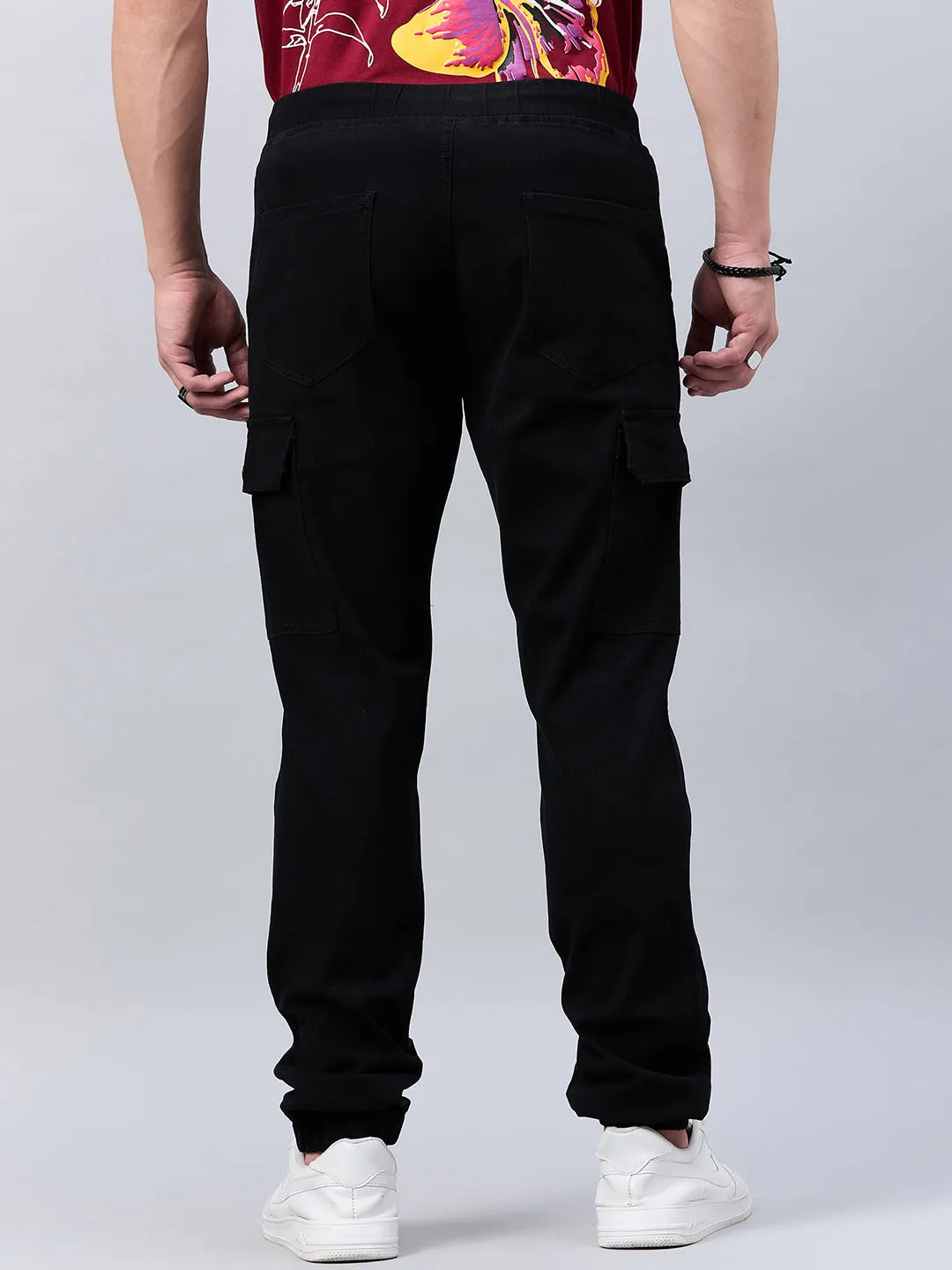 Style Quotient Men Black Stretchable Jogger Trouser