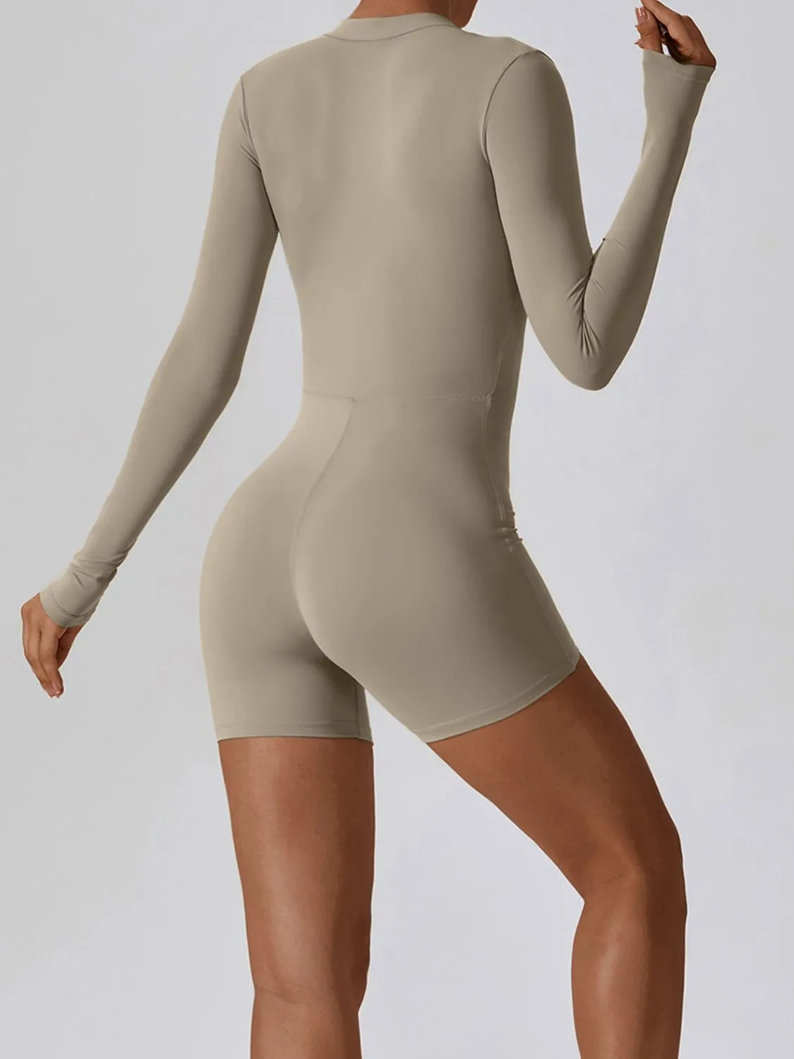 Sunset and Swim Half Zip Long Sleeve Active Romper