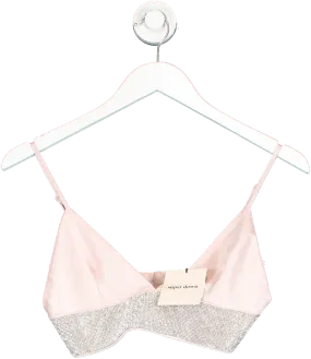 Superdown Pink Diamante Bra Top UK XXS