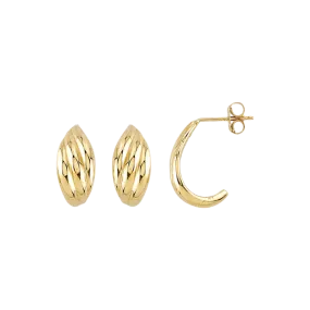 Textured Shell Stud Earrings | 10k Yellow Gold