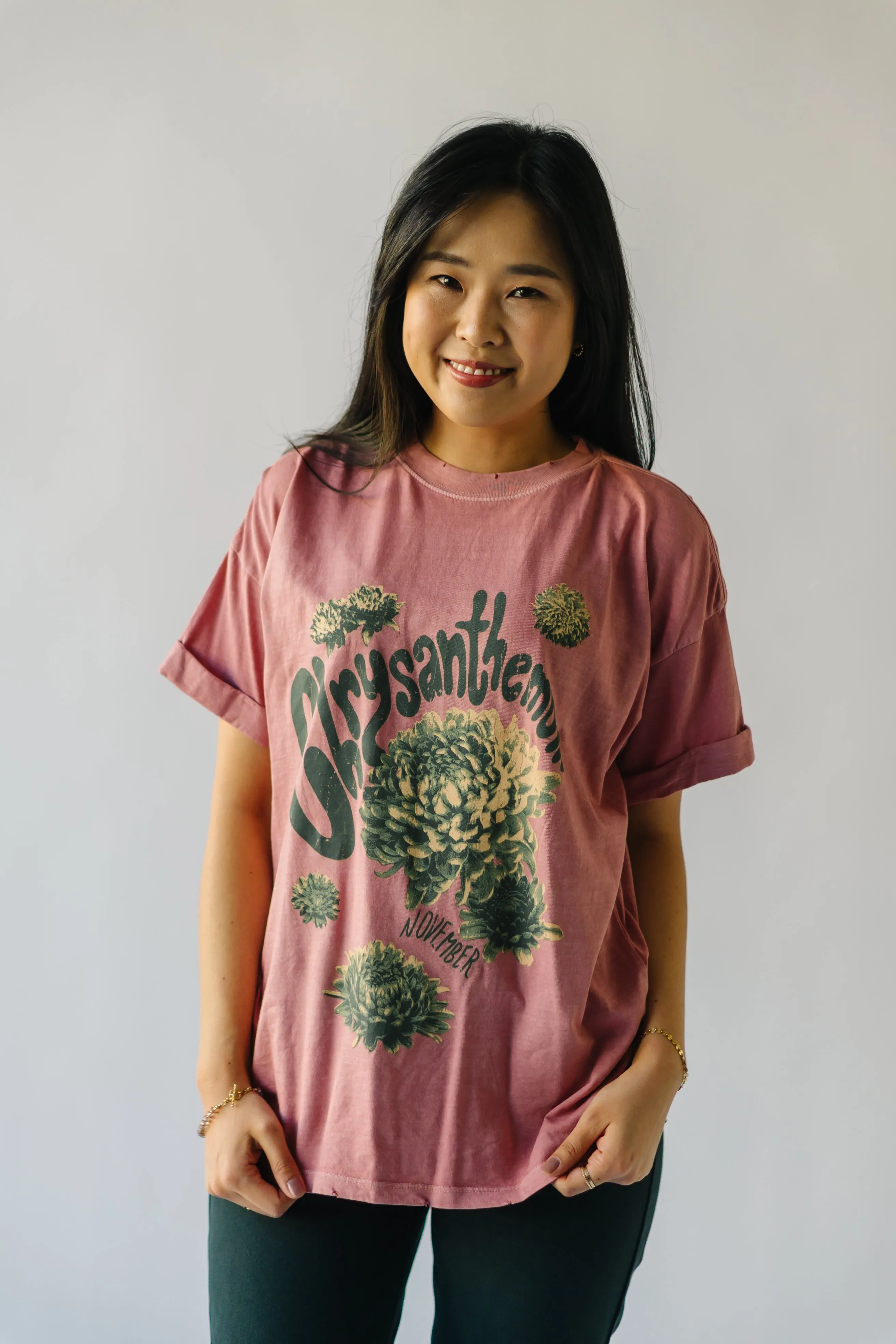 The November Chrysanthemum Tee in Dusty Pink