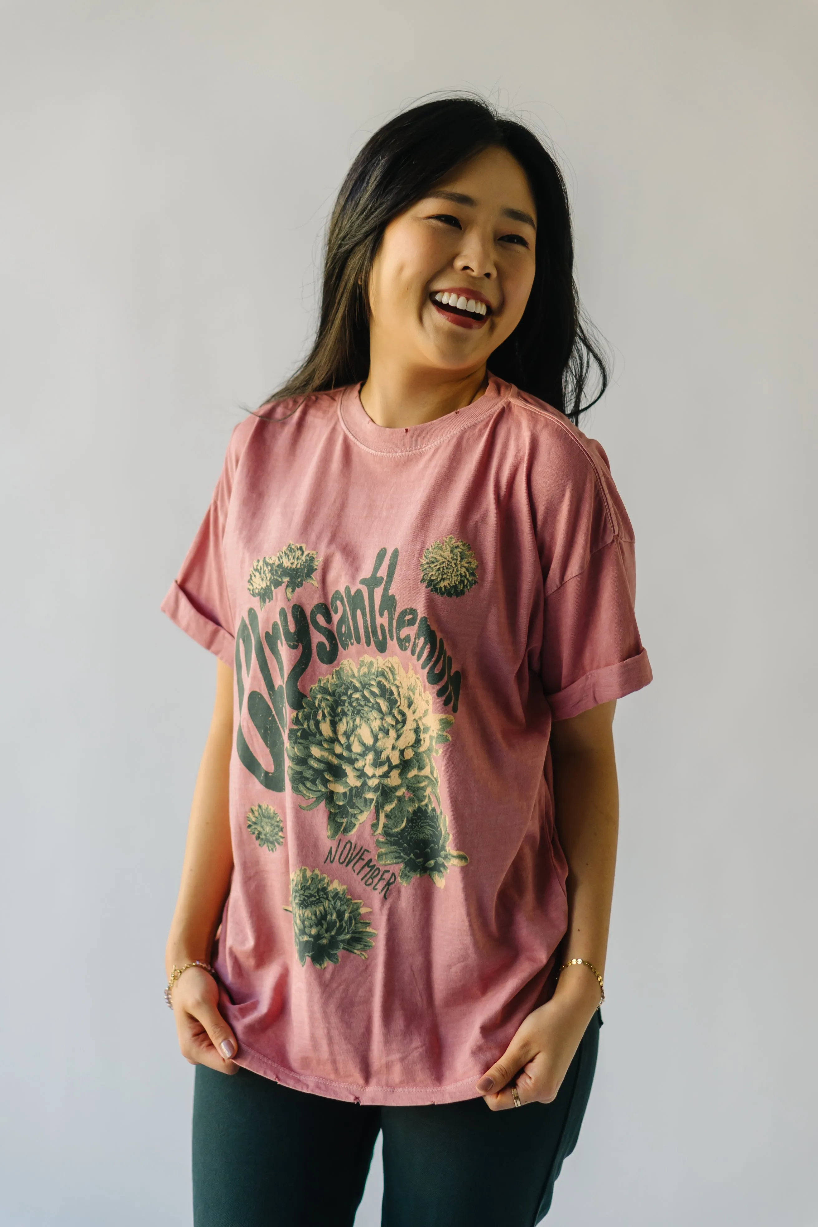 The November Chrysanthemum Tee in Dusty Pink