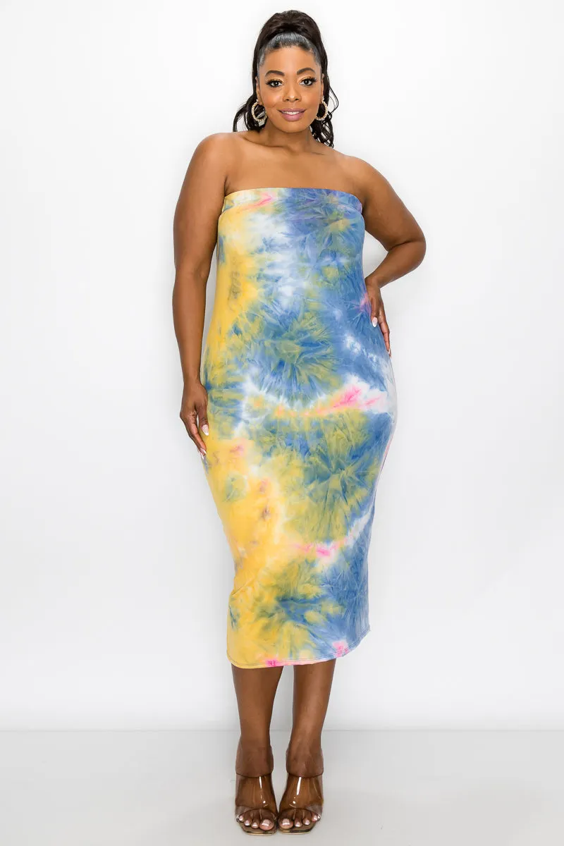 Tie Dye Basic Tube Dress