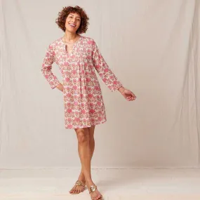 Tilly Pink blu Cotton Pintuck Beach Coverup