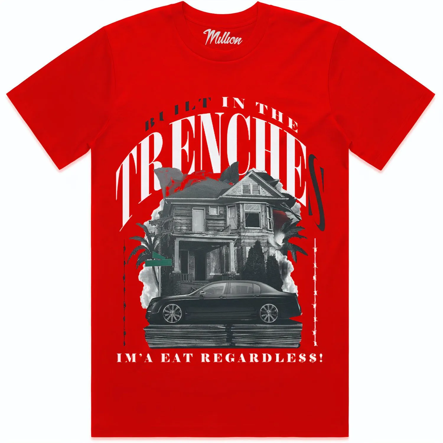 TRENCHES (Red) : Red Sneaker Tees Shirt