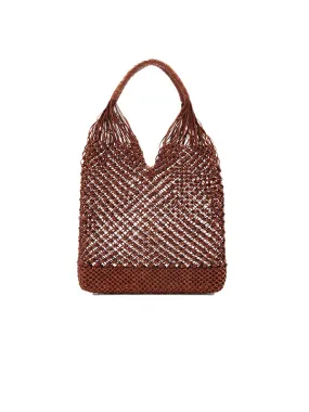 Tulia Large Knotted Hobo in Pecan Brown