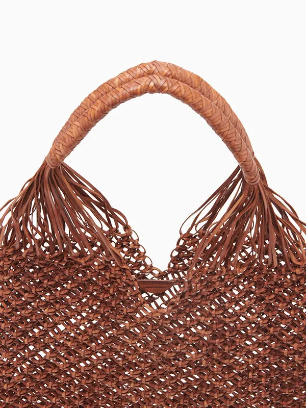 Tulia Large Knotted Hobo in Pecan Brown