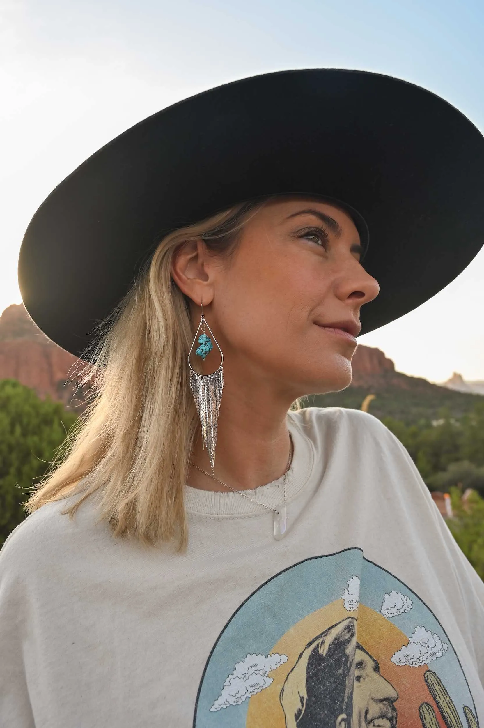 Turquoise Truth Silver Fringe Earrings