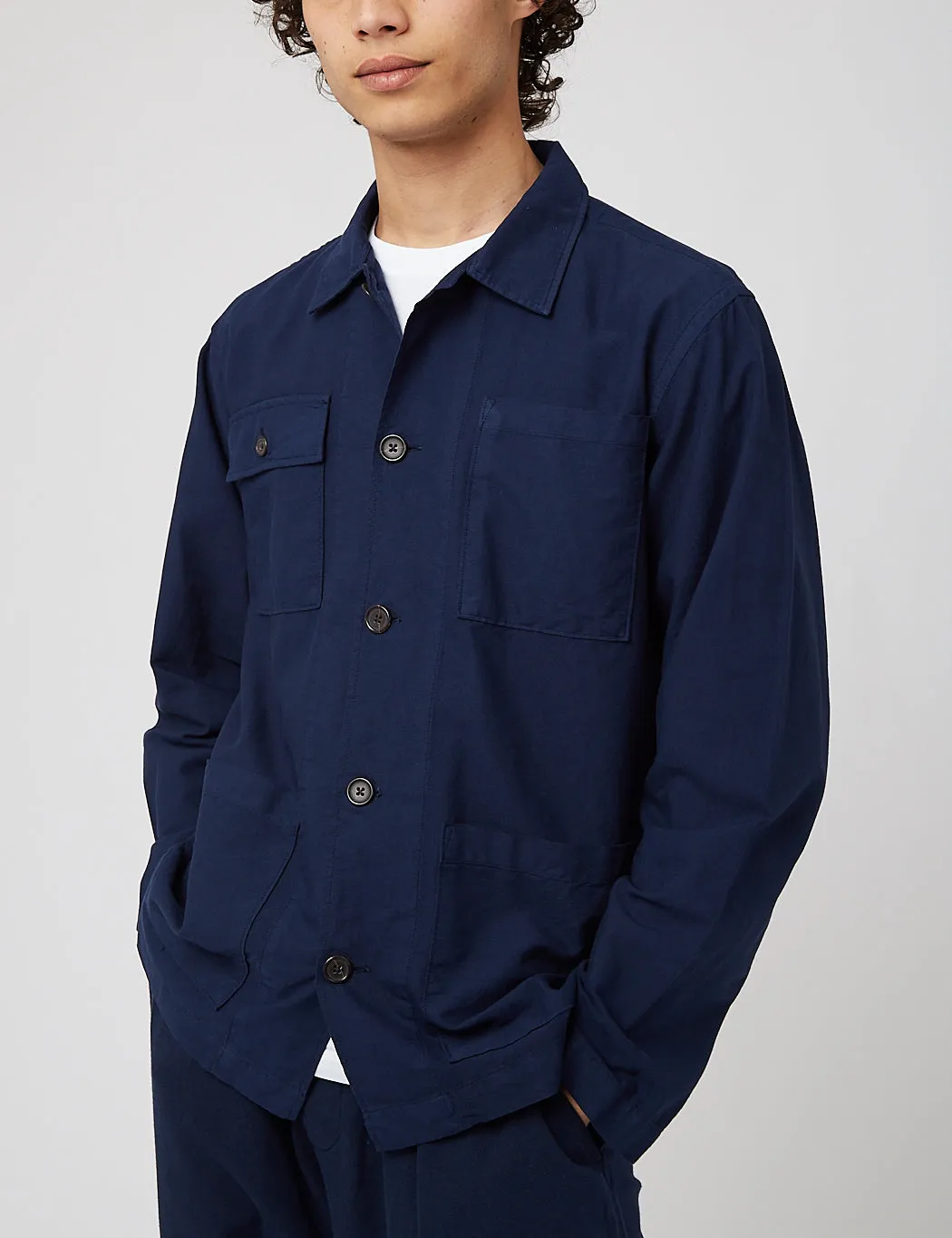 Universal Works Dockside Overshirt - Navy Blue