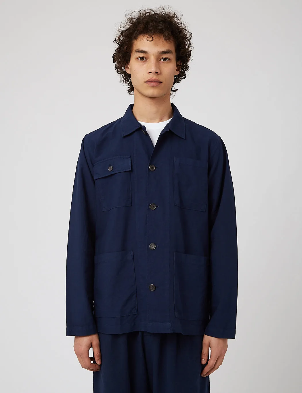 Universal Works Dockside Overshirt - Navy Blue