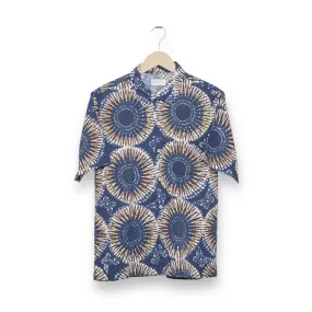 Universal Works Road Shirt hokkoh print cotton navy 28175