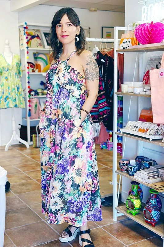 Wild Flower Print Maxi Dress