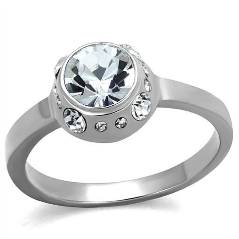 WildKlass Stainless Steel Ring High Polished Women Top Grade Crystal Clear