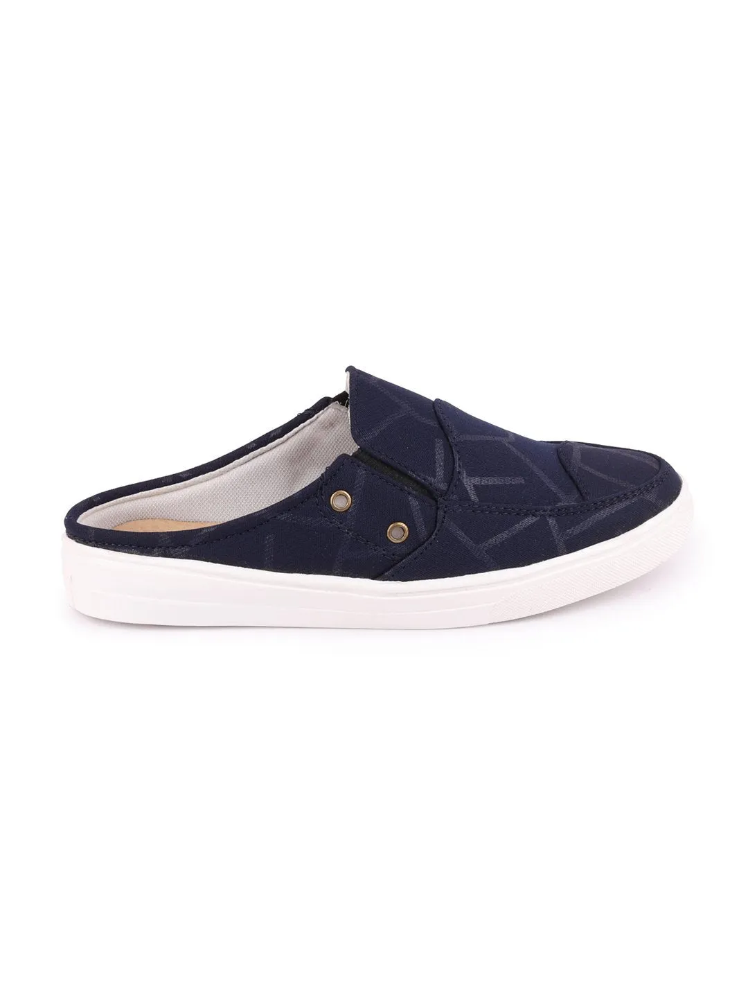 Women Navy Blue Casual Canvas Slip-On Shoes