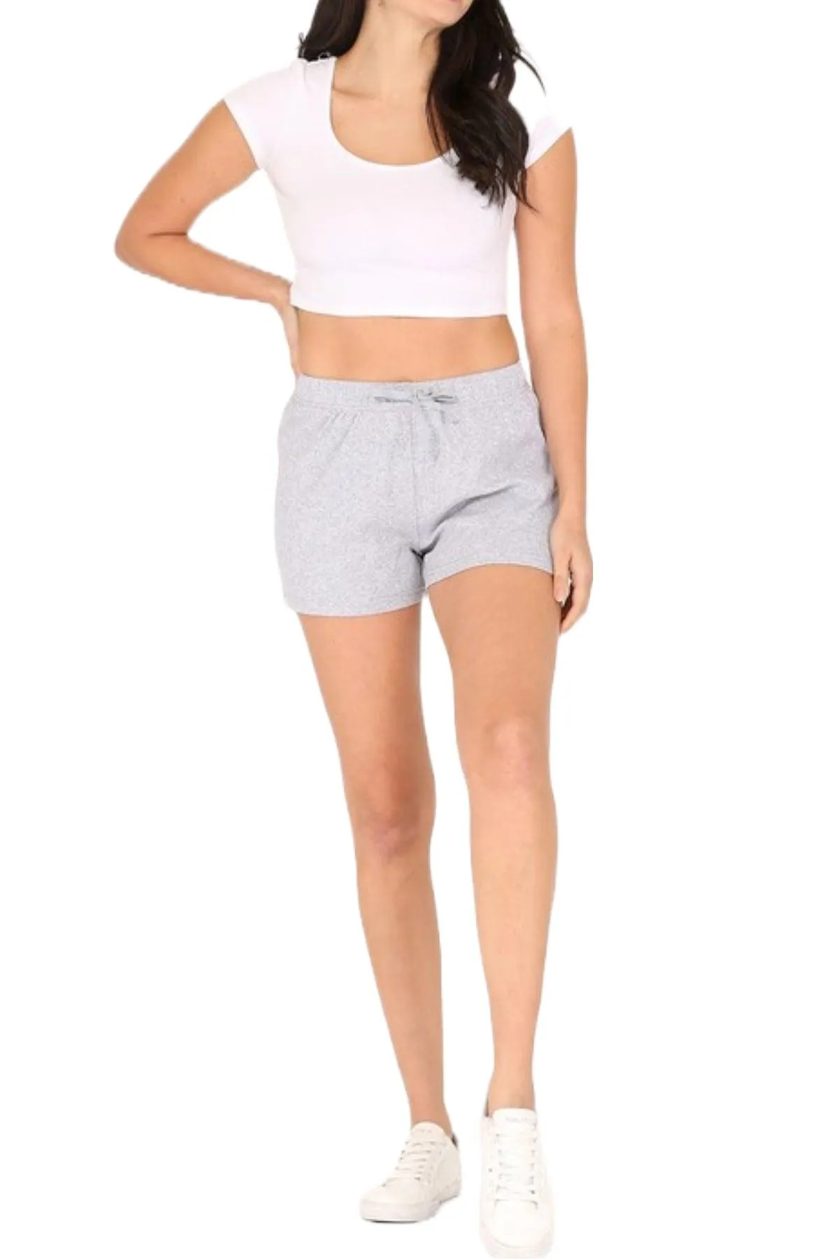 Women's Baby Ribbed Casual Lounge Sweat Shorts