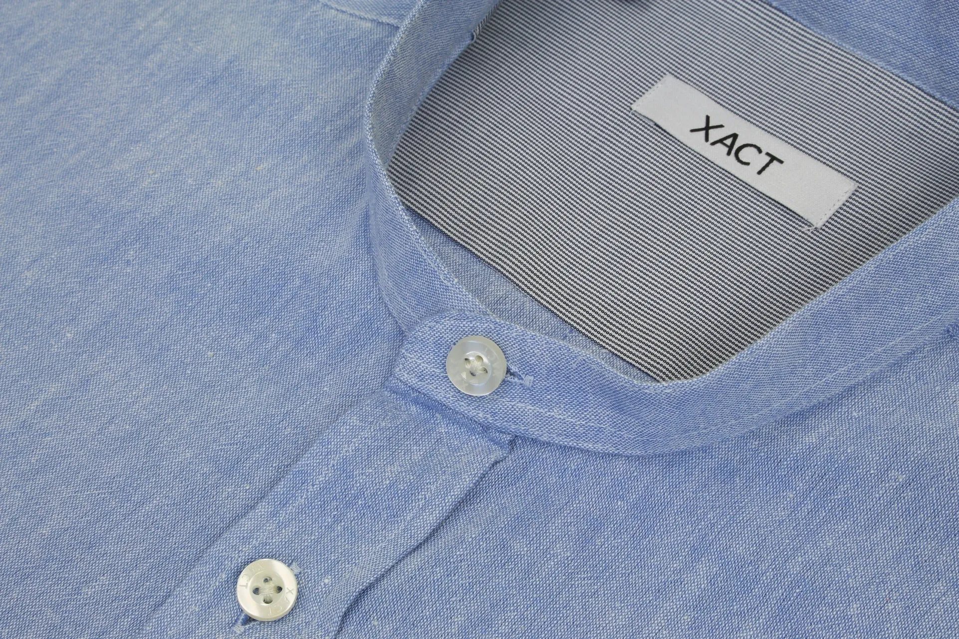 Xact Long Sleeved Linen Grandad Nehru Shirt