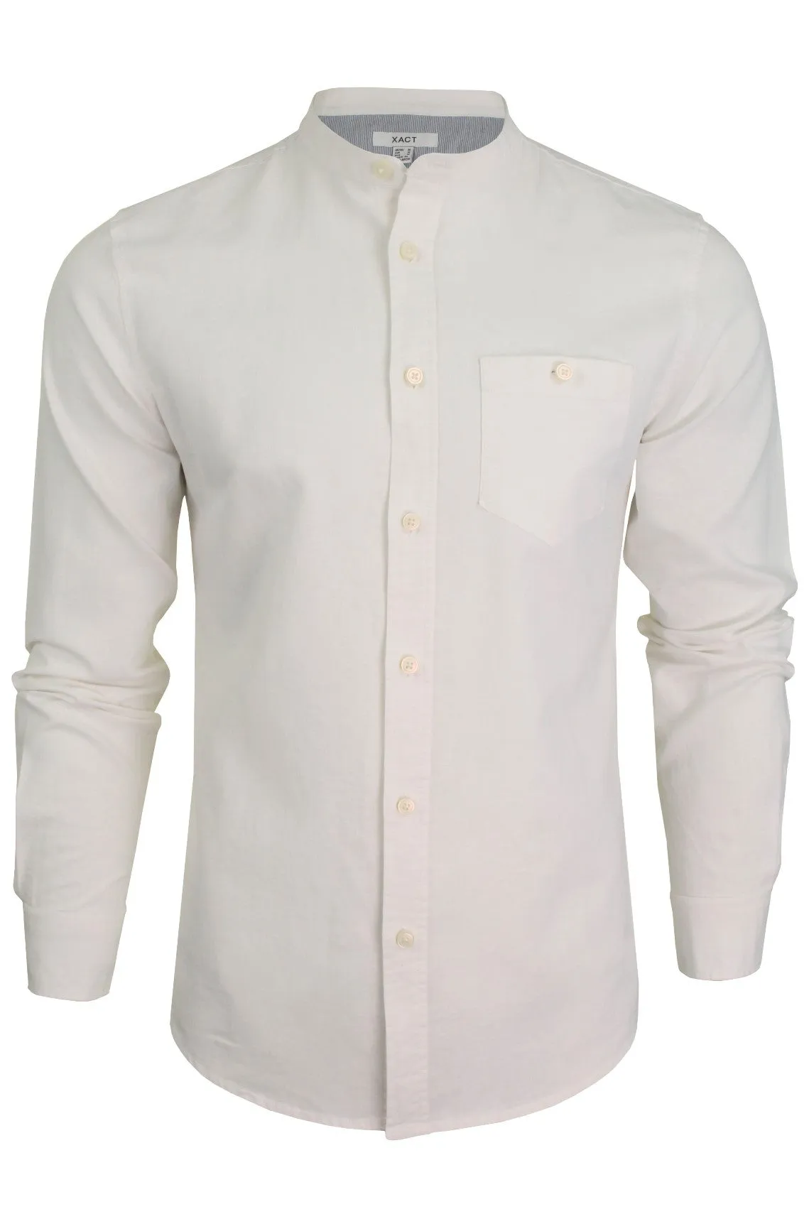 Xact Long Sleeved Linen Grandad Nehru Shirt