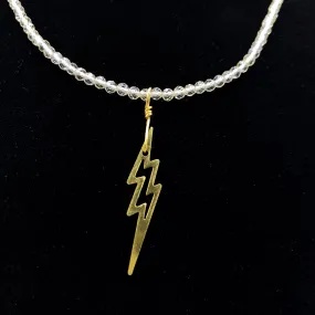 Yellow Topaz and Lightening Bolt Necklace